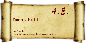 Ament Emil névjegykártya
